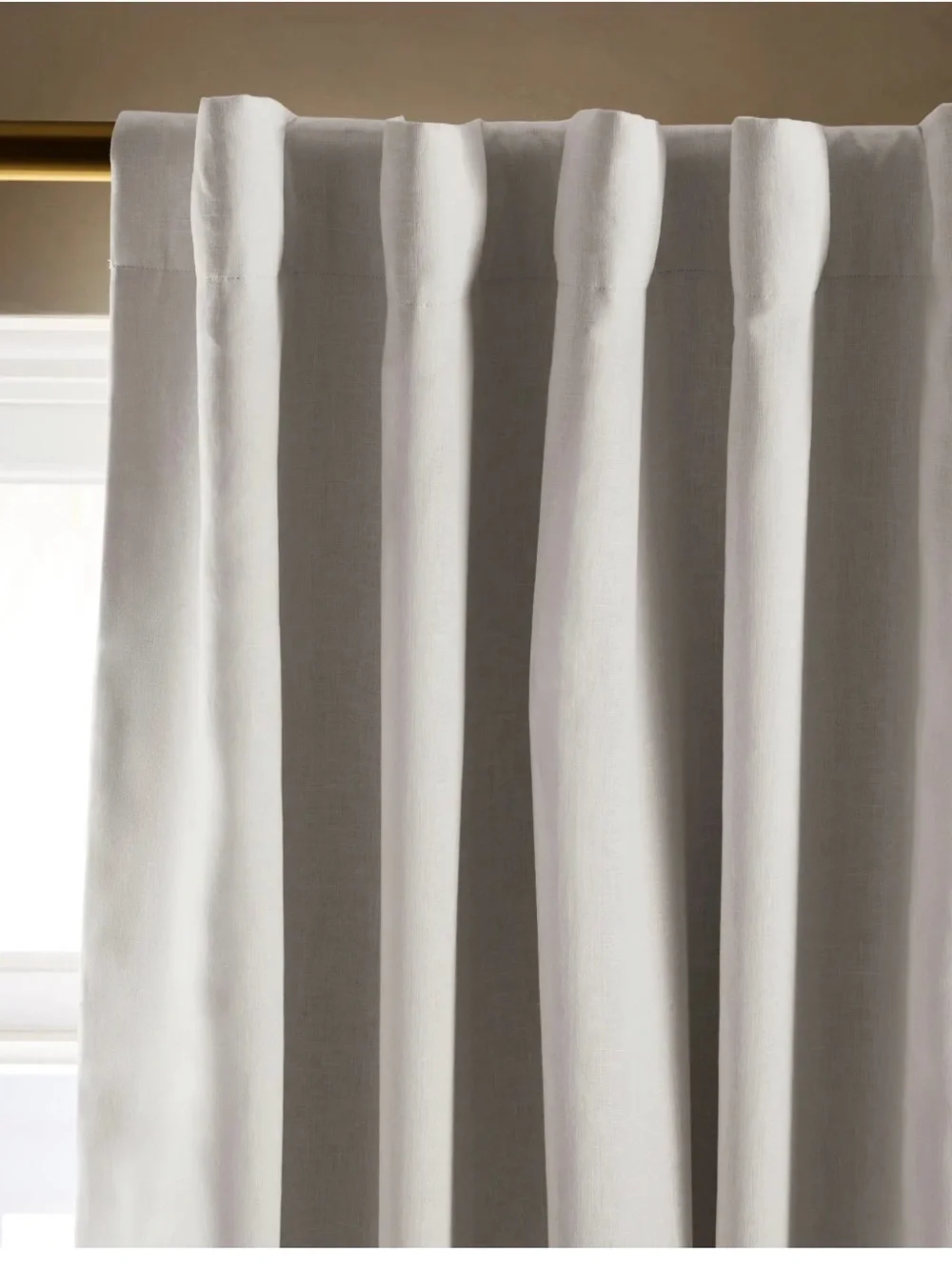 Quince White 100% Linen Blackout CURTAIN, 48” x 84”. One panel.